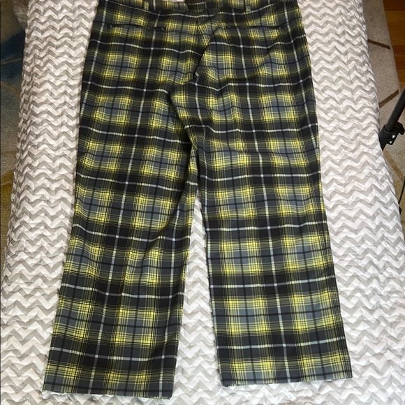 Nike Golf Tour Performance Dri-Fit Yellow Grey Plaid Men's Pants 36 x 34 - Picture 8 of 9